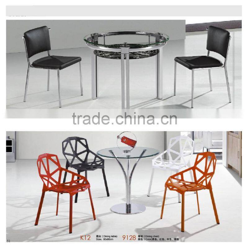 hot sell round wooden dining table with glass top factory sell directly YY26