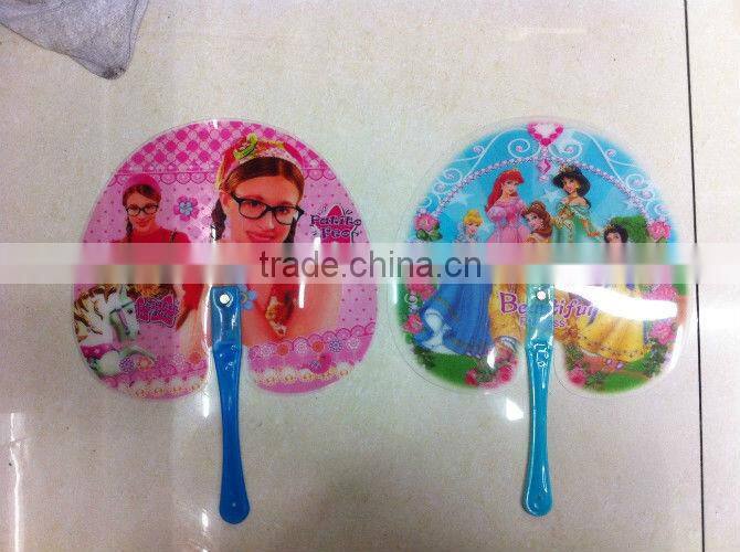 decorative hand fans with cartoon pink cat