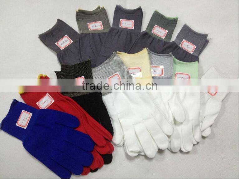 15 Gauge Colored Nylon Knitted Seamless Glove Liner