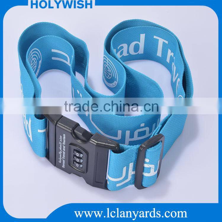 Wholesale Custom Adjustable polyester luggage belt with lock