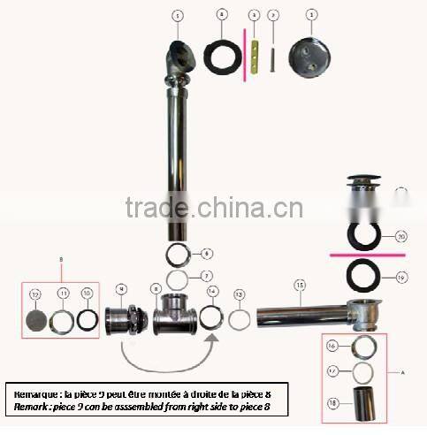 exposed overflow and drain for freestanding baths