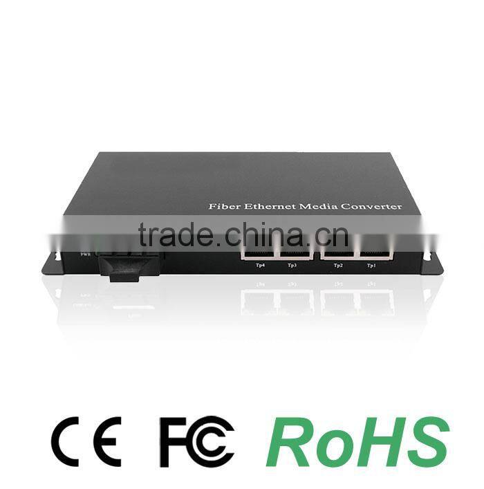 1 Fiber Port and 4 RJ45 Ports Unmanaged Fiber Switch