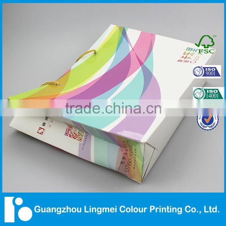 Promotion Color Custom Paper Gift Bag Factory printing with Logo