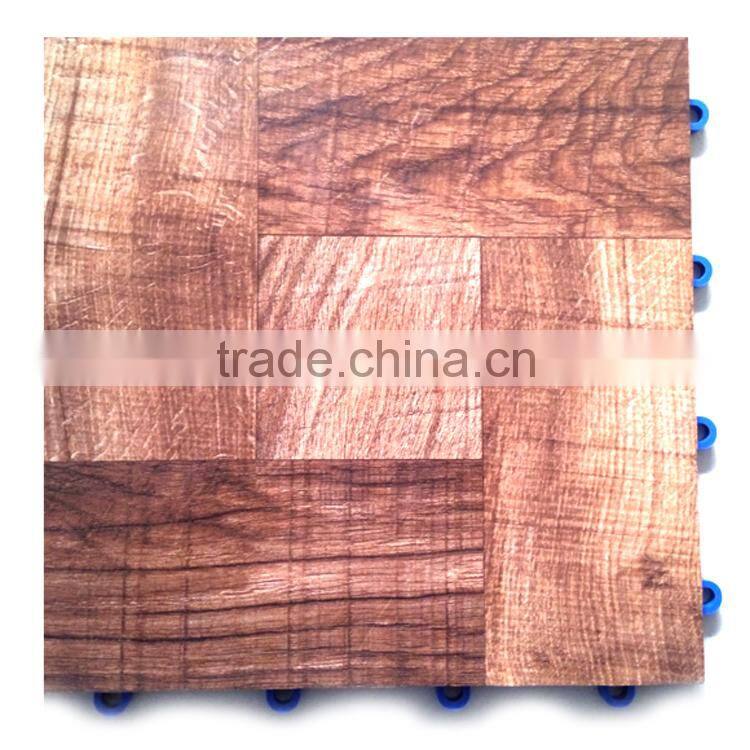 Interlocking PP PVC floor Wood Look Laminate PVC Plastic Flooring New design