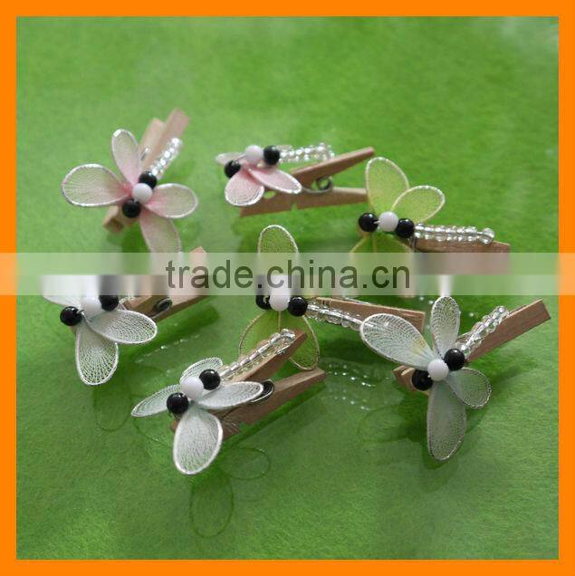 Decoration Wooden Clip With Snowman