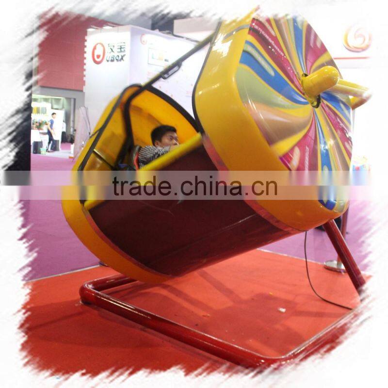 yellow capsule flying in the space flight simulator cockpit