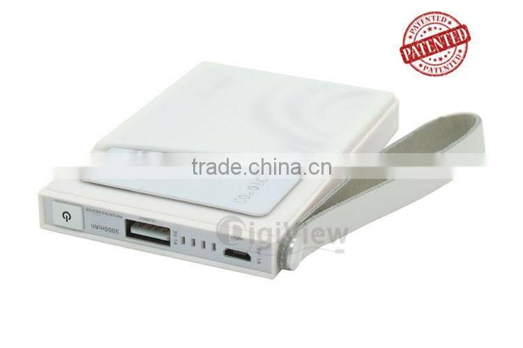 unique 3000mah polymer battery power bank mobile digital charger silicone credit card slot ultra slim size