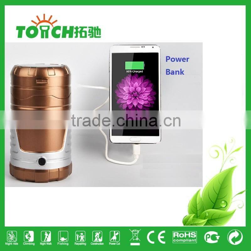 Emergency Solar LED Lantern Flashlight with USB Power Bank for Camping Hiking