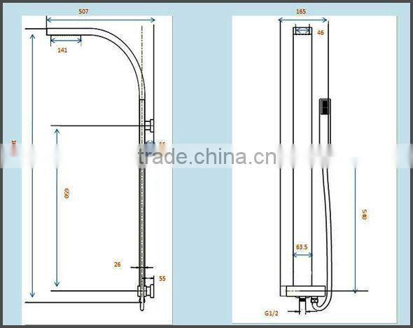 Luxurious shower fitting with head shower and hand shower