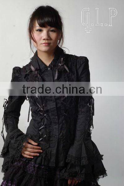 Cotton White Lace Short sleeve Cotton Lolita Blouse 81053