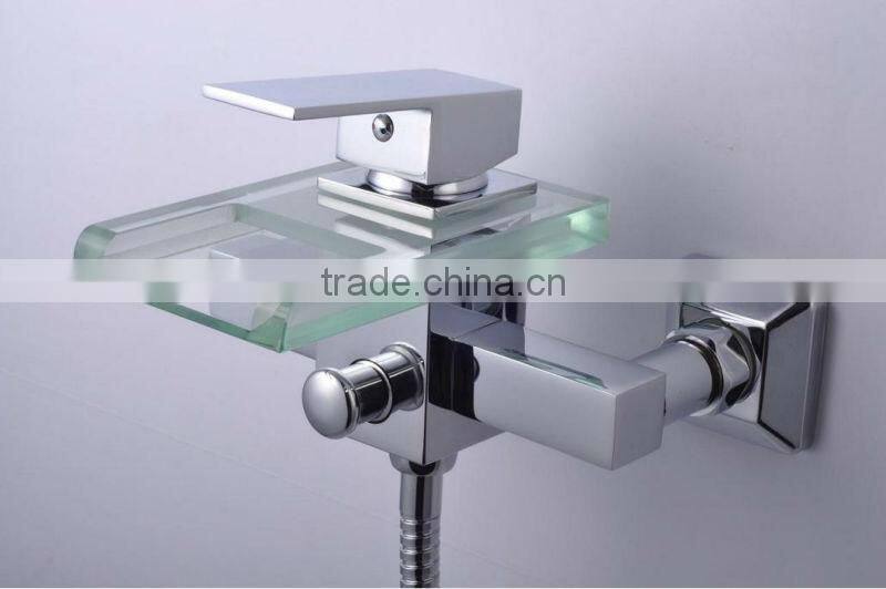 Wall mounted glass waterfall bath faucet QH0818W
