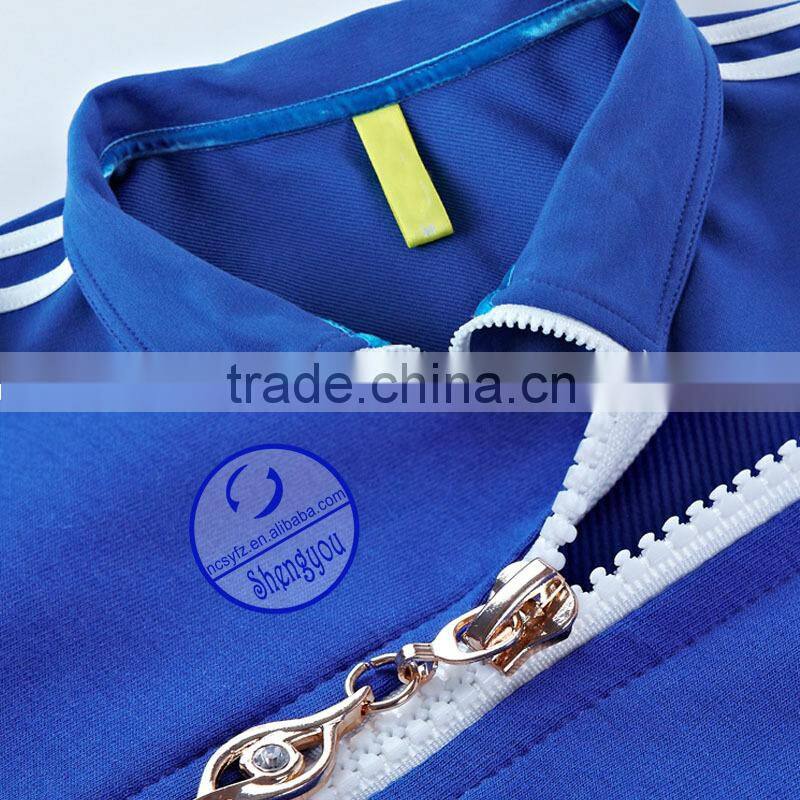 Custom 100% polyester womens sports sweatshirt with zipper