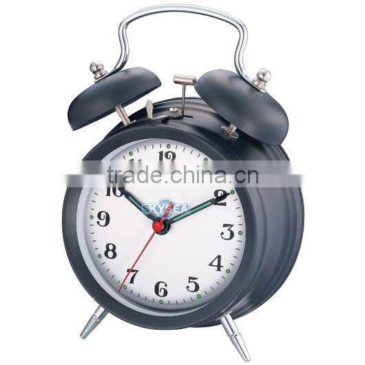 3.5 metal case mechanical alarm clock mechanism, retro design clock, desktop clock