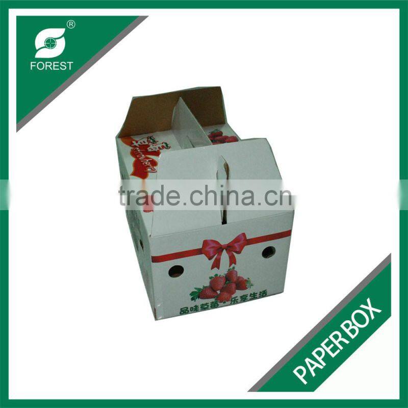 FRUIT CARTON BOX FULL PRINTING CARDBOARD PAPER BOX FOR STRAWBERRY PACKAGING WITH FREE SAMPLE