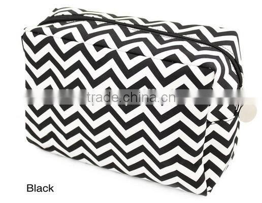 korean fashion cheap red white striped canvas makeup bags