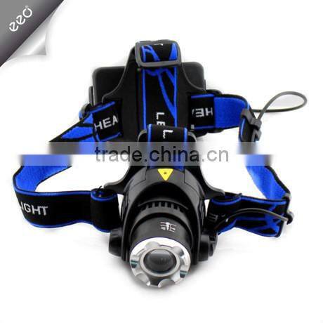 2000LM XM-L T6 LED Headlight Head Light Lamp Zoomable + 2x Battery+ Charger flashlight
