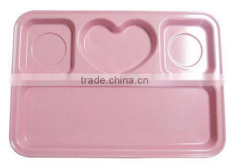 Professional orange divided melamine food serving tray plate