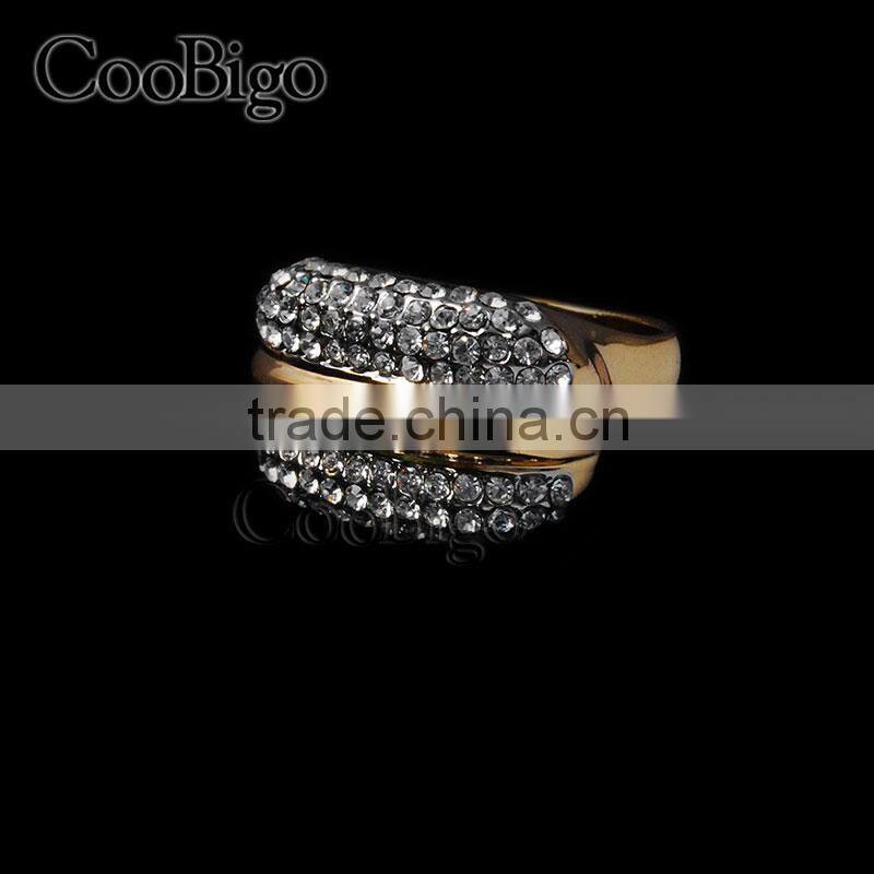 Fashion Jewelry Zinc Alloy Shinning Rhinestone Ring Ladies Wedding Party Show Gift Dresses Apparel Promotion Accessories