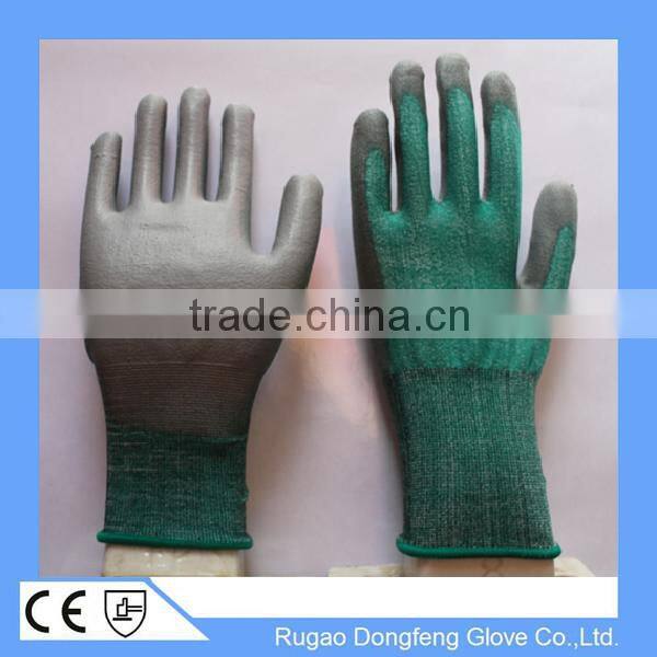 Black Polyurethane Palm Coating Ansi Cut Level 3 Gloves