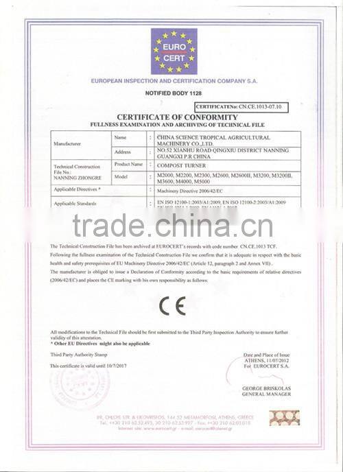 Industry mixing equipment factory type composting equipment M3200II for compost