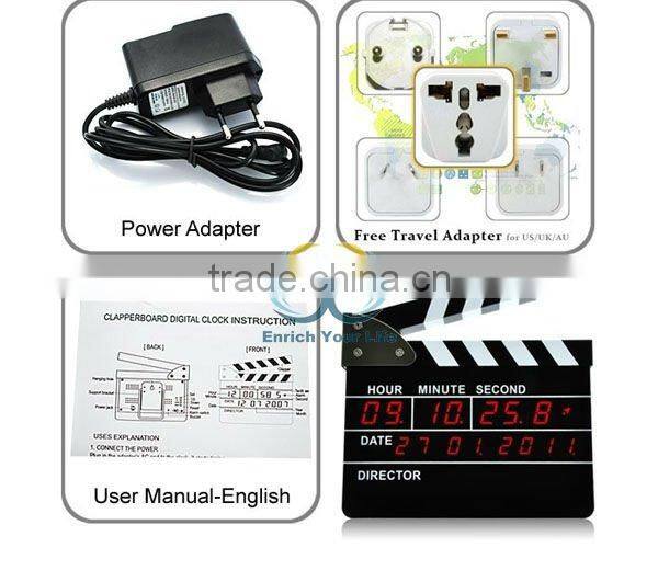 Movie Slate Clapper Director Action Board LED Digital Alarm Clock