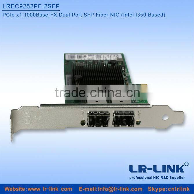 LREC9252PF-2SFP PCIe x1 1000Base-FX SFP Fiber dual port network card(Intel I350 Based)