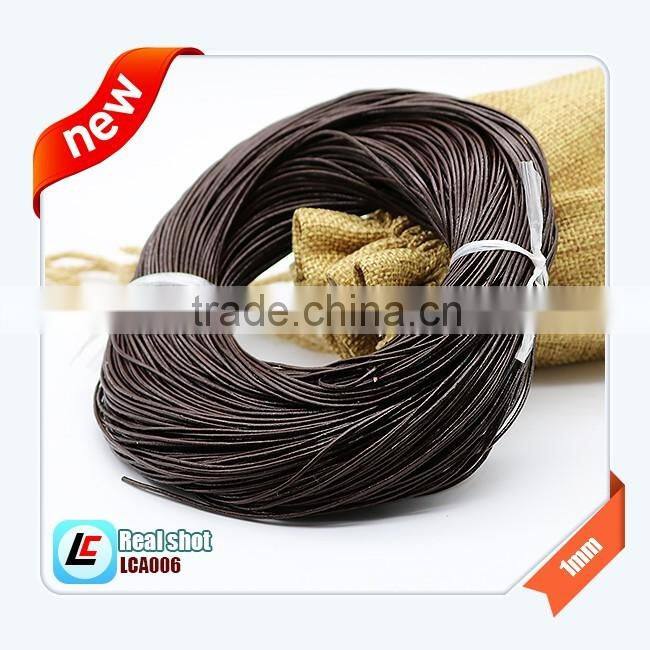 2mm round natural cowhide leather cord 100m