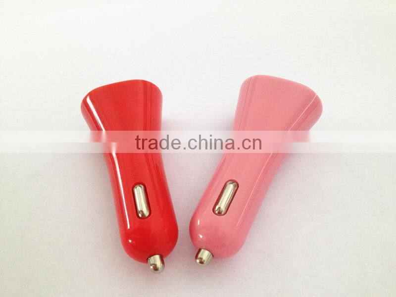 Promotional 2.1A+1A dual in-car charger 5V 2 in 1 car charger with IC smart chip