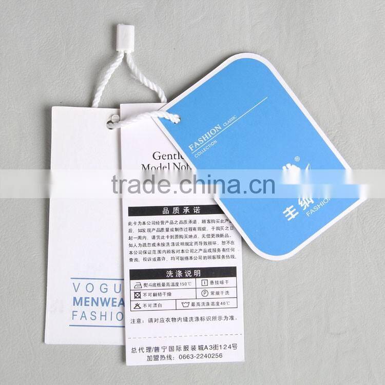new design hangtag with seal tag for leisure men's clothing