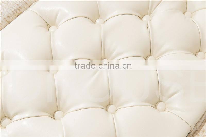 Living Room Classical french Furniture Fabric Button Beige Corner Sofa AL043