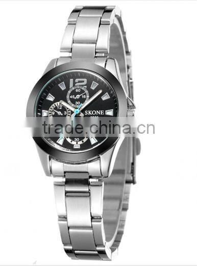 SKONE 7063 White Dial Stainless Steel Lady Vogue Bracelet Watches