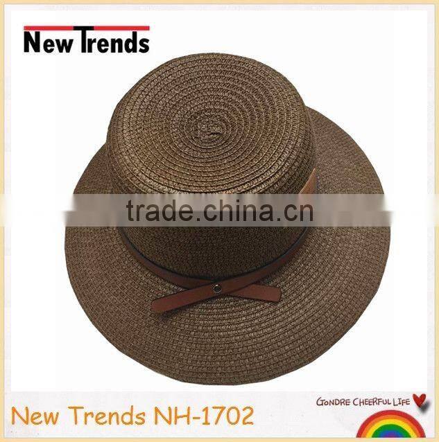 Brown paper straw bucket hats for unisex