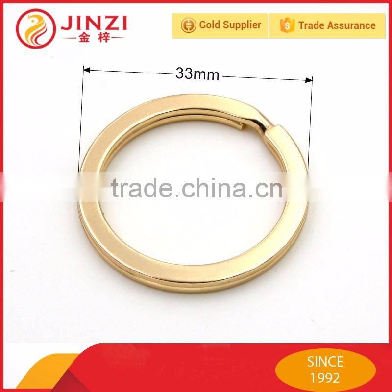 Gold color 1 inch flat style stainless steel key ring
