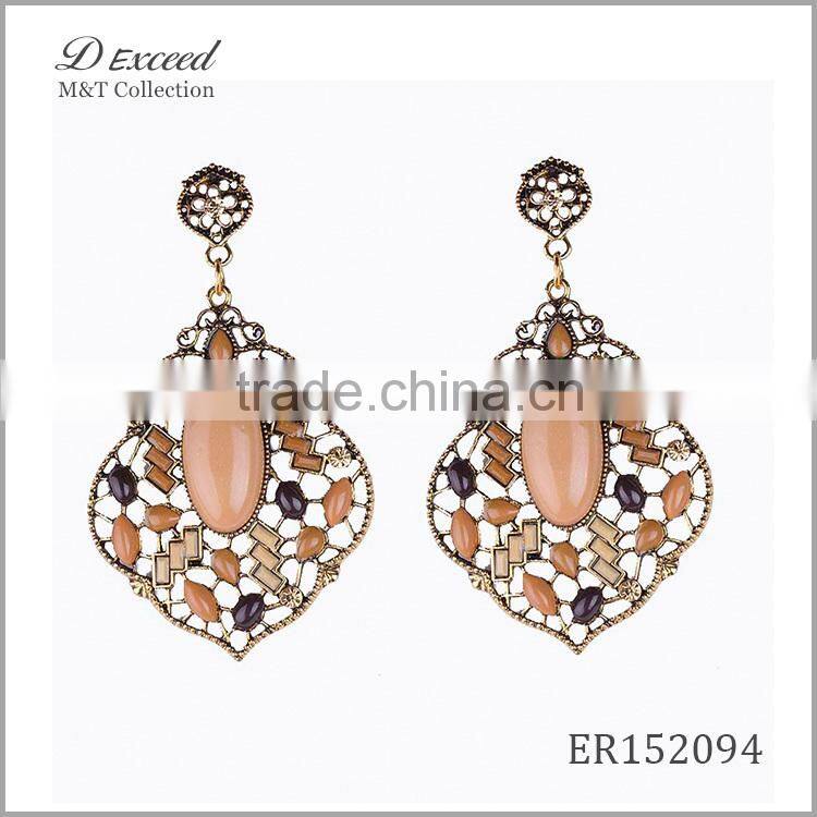 Wholesale Jewelry Fashion Designs Ladies/Women's Ethnic Bohemian Resin Piercing Earrings Dangle Earrings