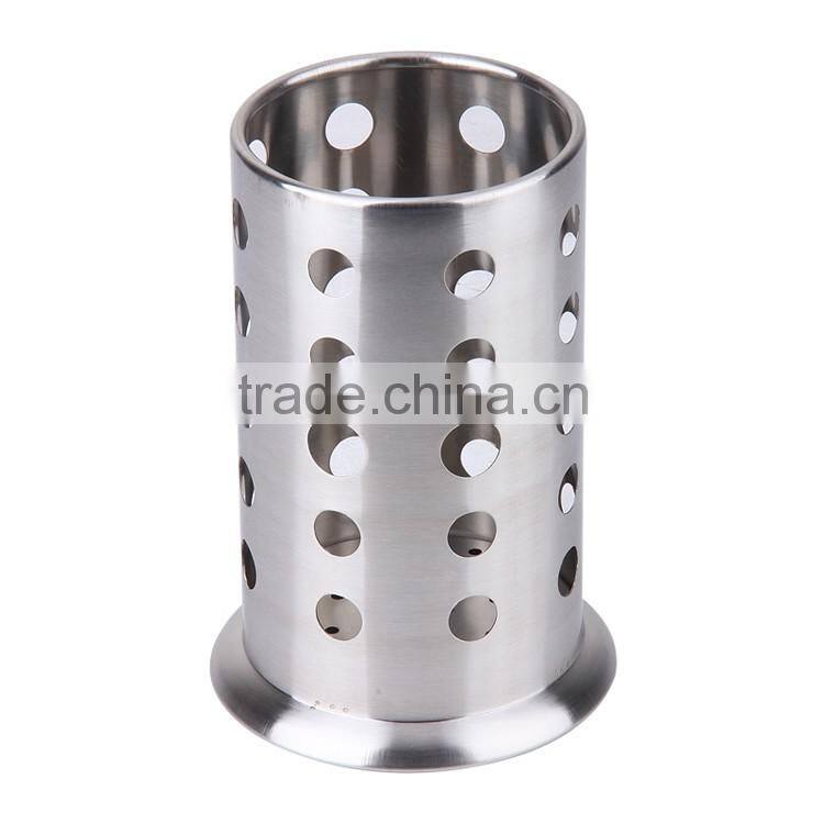 stainless steel chopstick fork & kitchen knife round holder/container