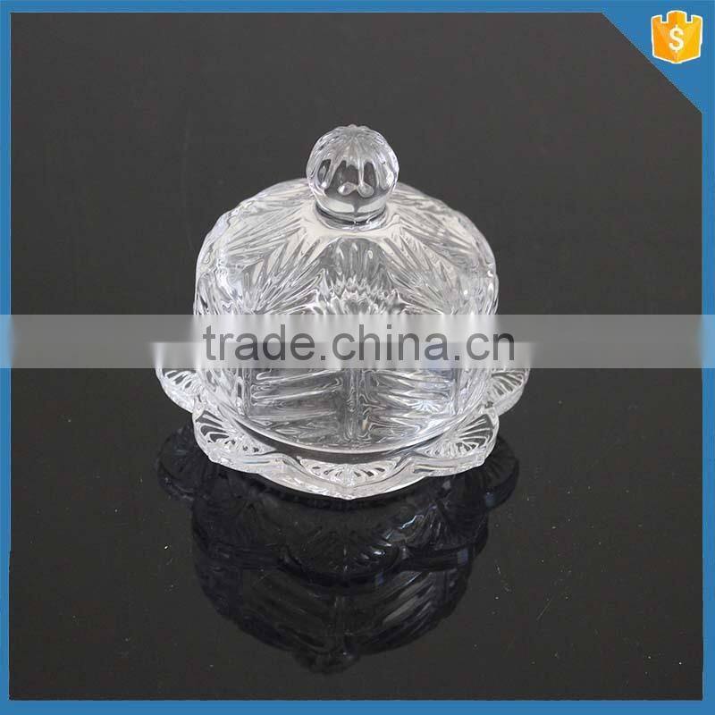LXHY-CE0821High quality small novelty butter dish with clear crystal cover
