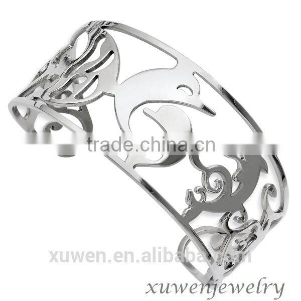 laser cut animal petterns stainless steel cuff bracelet blank