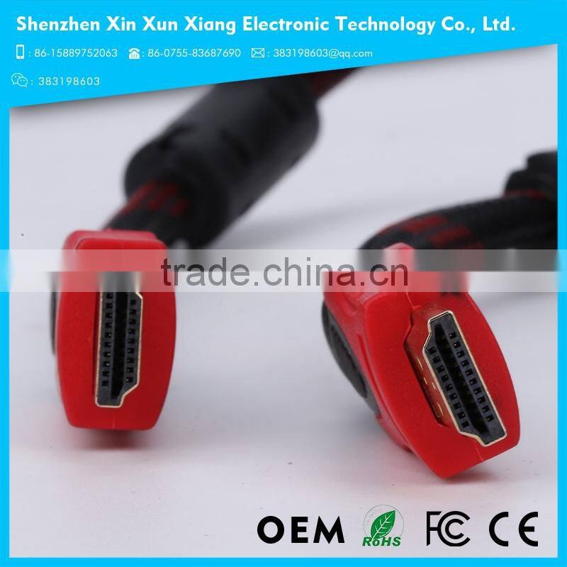 HD to HD cable with magnetic rings braid hd cable 1.4V wholesale 44ft