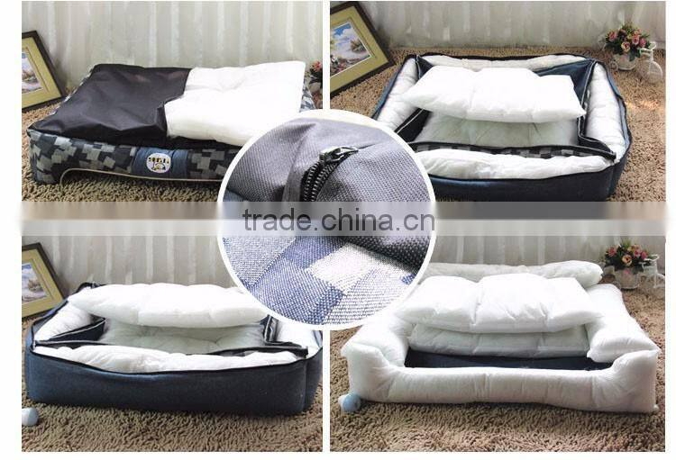 Luxury pet bed Unpick and wash jacquard denim