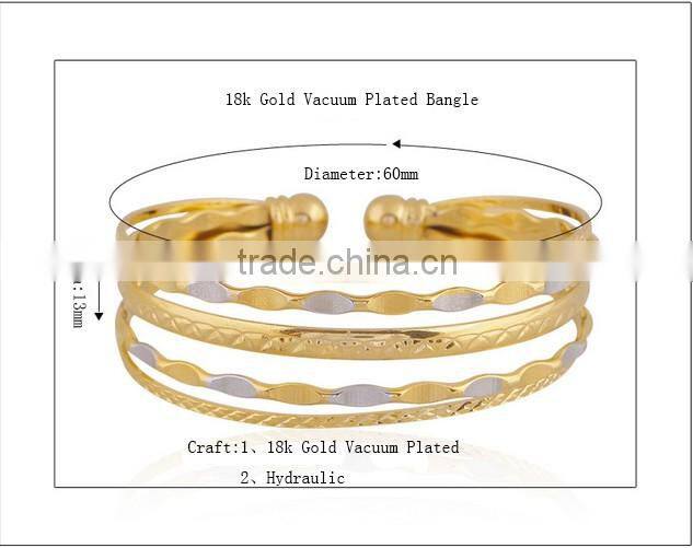 Yiwu Twisted Bracelet Jewelry Gold Plated Cuff Adjustable Custom Bangle