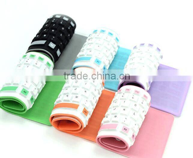 High quality corlorful silicone keyboard/folding silicone keyboard/portable keyboard