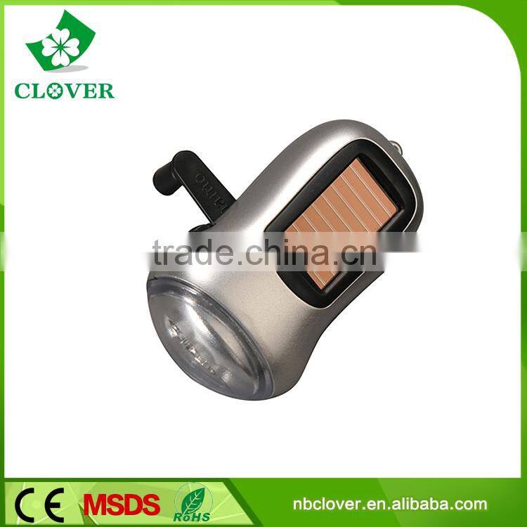 New design ABS material dynamo 3 LED mini hand crank flashlight