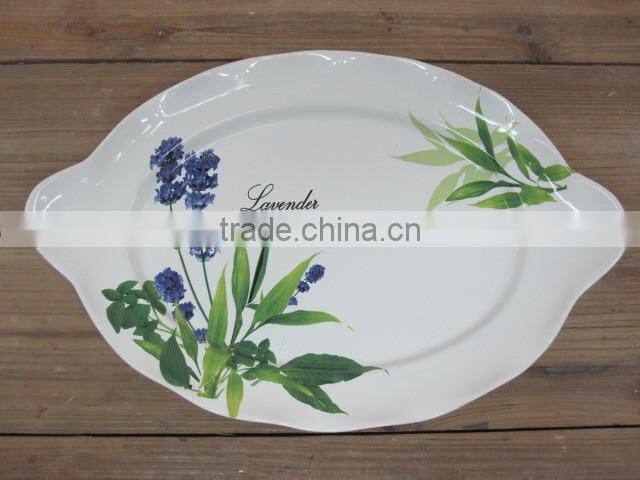 New lavender design ceramic 7pcs coffee canisters set with wood