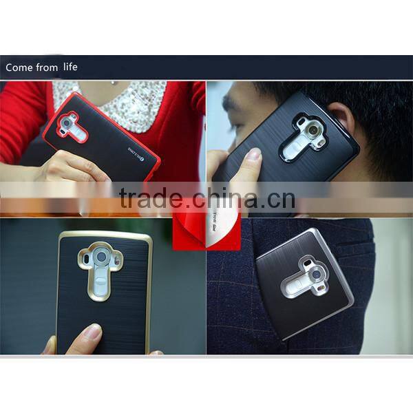 C&T Heavy Duty Brushed Metal Texture Hybrid Dual Layer Slim Protector Case Cover for LG G4