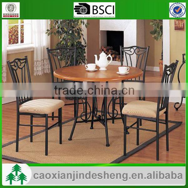 Dining room furniture metal frame MDF top table and chair