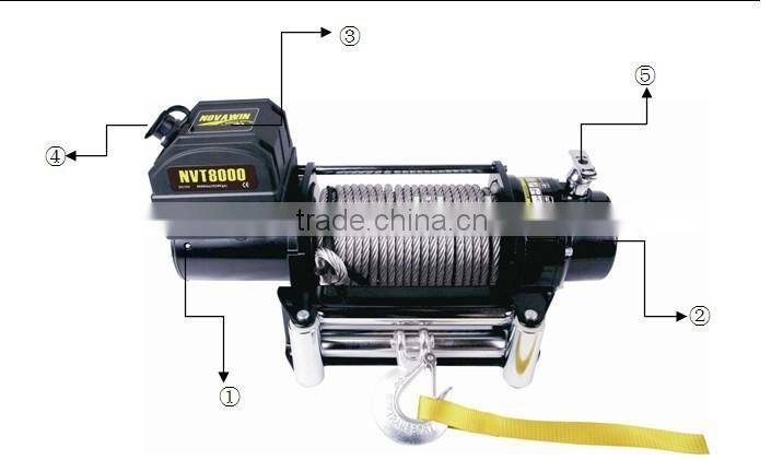 12v fast line speed electric novawin winch NVT8000