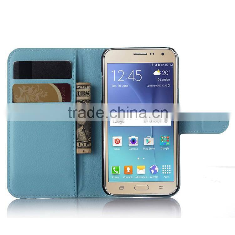 Wholesale Folio Stand Case for Samsung GALAXY J3 PU Leather Flip Cover with Wallet
