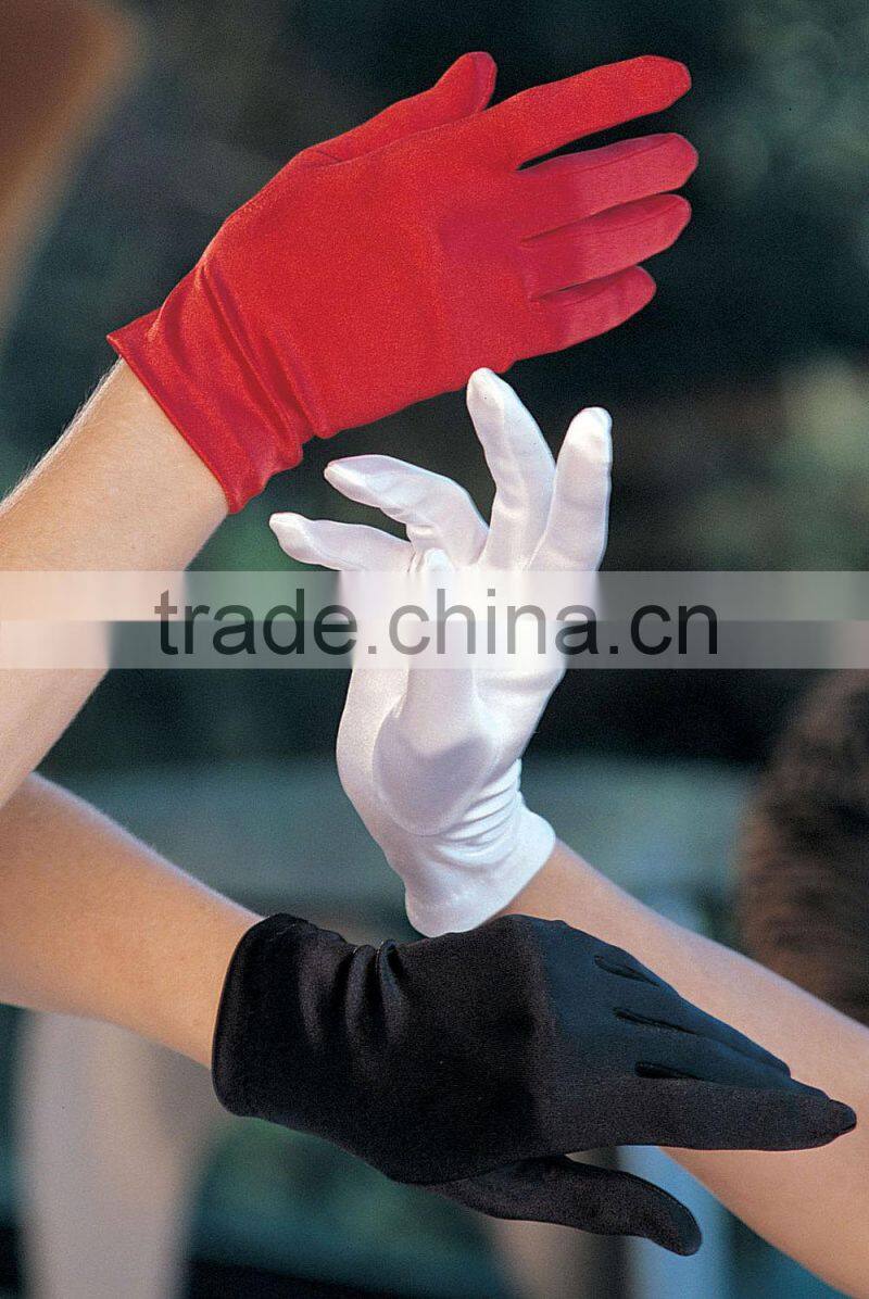 Hot Selling Wrist Length Short Satin Gloves