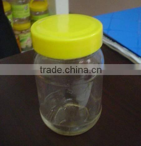 500G clear round normal honey glass jar with plastic lid manufacturer