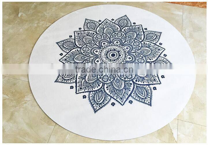 Wholesale Custom Printed Portable Thin Rubber Round Mat